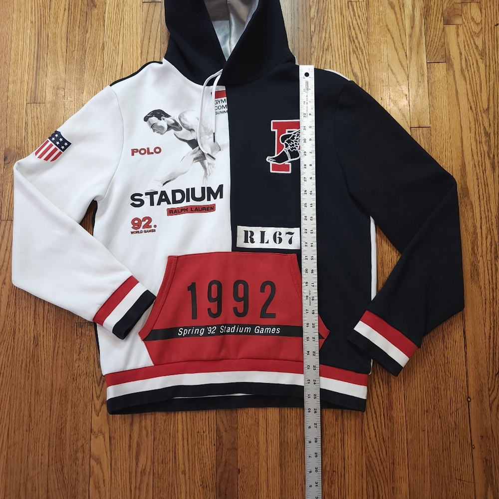 Polo Ralph Lauren Winter Spring Stadium Games 1992 Hoodie Mens Size M RARE - Picture 8 of 14